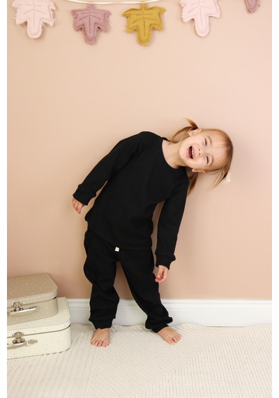 MiaBaby Kaşkorse Mevsimlik Pijama Takım Siyah
