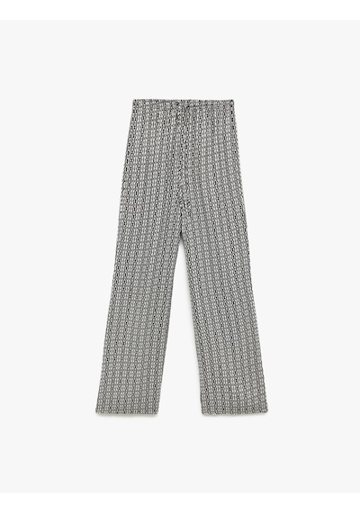 Koton Beli Bağcıklı Viskon Düz Paça Pantolon Siyah Desenli 5sal40043ıw Siyah Desenli Koton Beli Bağcıklı Viskon Düz Paça Pantolon Siyah Desenli 5sal40043ıw Siyah Desenli