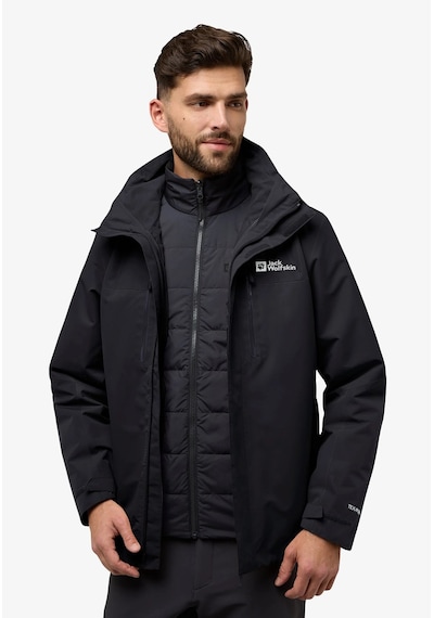 Jack Wolfskin Jasper 3ın1 Erkek Outdor Mont Siyah Siyah
