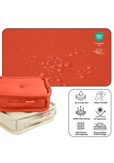Xpermate Bisküvi Minder Petek Önü Fransız 45x45x14 Kremit