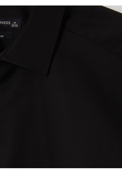 Lcw Busıness Siyah Slim Fit Gabardin Erkek Gömlek