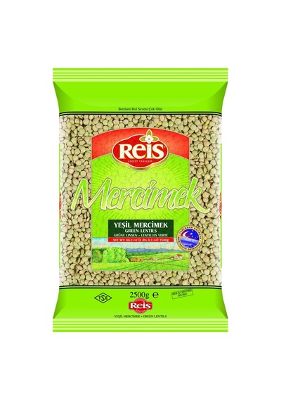 Reis Yeşil Mercimek 2,5 Kg - Yassı Taneli, Az Nişastalı Bakliyat 3'li Ekonomik Paket - 3 Adet Tarı