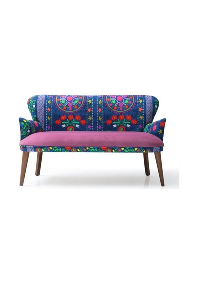 Azra Mobilya Ikili Balkon Koltugu -misafir Koltugu -bekleme Koltuğu -çay Seti Koltugu-ahşap Iskelet Pembe