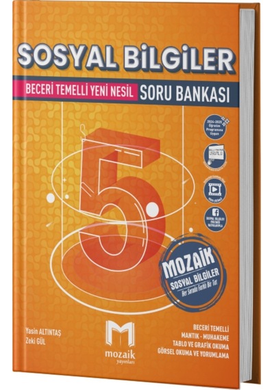Mozaik Yayınları Mozaik 5. Sınıf Sosyal Bilgiler Soru Bankası Yeni 2025