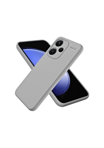 Redmi Note 13 Pro Plus Uyumlu Silikon Kılıf - Kamera Korumalı Esnek Kapak - Gri
