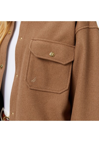 Nautica Kadın Açık Kahverengi Regular Fit Gömlekdüz47w507t