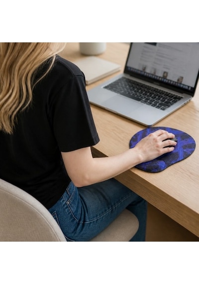 Black Flex Dijital Baskılı Memory Foam Ergonomik Bilek Destekli Siyah-mor Mause Pad