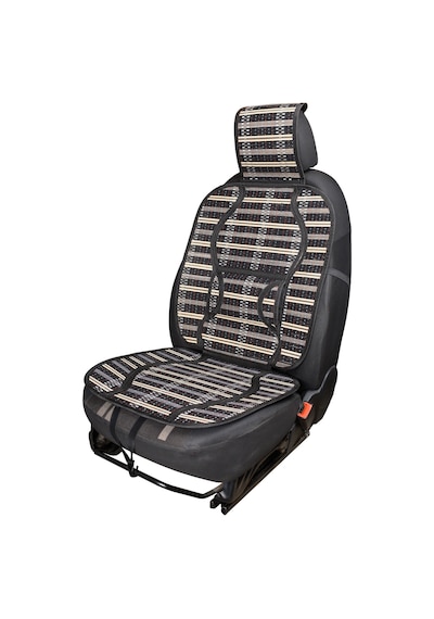 Oto Hasır Bambu Minder Ön Siyah İkili Takım Bel Destekli Terletmez Wf-1819-bk