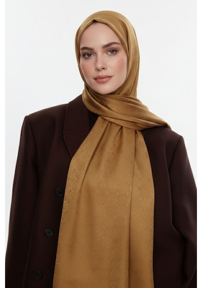 Mizalle & Yaqa Filigranlı Hardal Rengi Şal Hardal