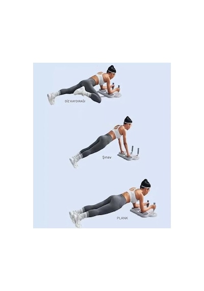 3'ü 1 Arada Şınav Tahtası Push-up Standı + Direnç Bandı + Plank Destekli Egzersiz Aleti