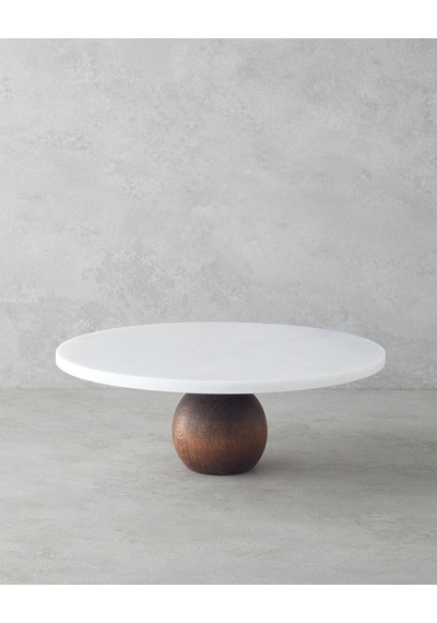 Elegant Mermer Kek Standı 30 Cm Beyaz
