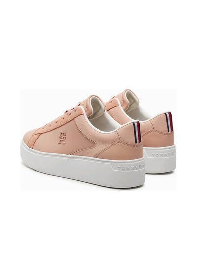 Platform Court Logolu Sneaker Pembe
