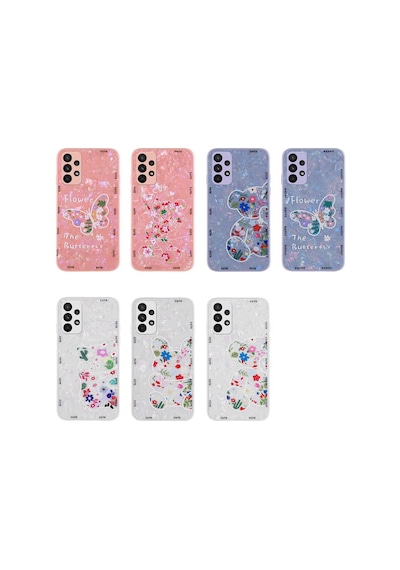 Zore Samsung Galaxy Uyumlu A23 Kılıf Desenli Sert Silikon Omsy Mumila Kapak - White Rabbit