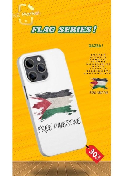 Apple Uyumlu iPhone Flag Series Gazze Tüm Modellere Kılıf 678x111213141516 Plus
