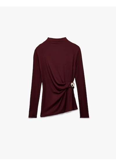 Koton Koton X Melis Ağazat - Slim Fit Uzun Kollu Dik Yaka Aksesuar Detaylı Tişört Bordo 6wak50278ek Bordo Koton Koton X Melis Ağazat - Slim Fit Uzun Kollu Dik Yaka Aksesuar Detaylı Tişört Bordo 6wak50278ek Bordo