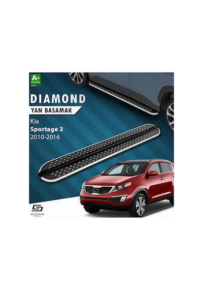 S-dizayn Kia Sportage 3 Diamond Krom Yan Basamak 173 Cm 2010-2016