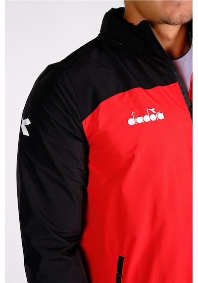 Diadora Elite - Erkek Siyah-Kırmızı Su Geçirmez Spor Yağmurluk Kırmızı
