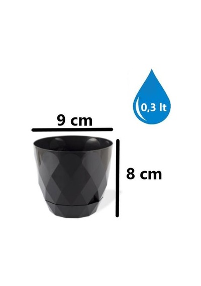 Omnipazar Krs-450 Yakamoz Tabaklı Plastik Saksı Takımı 0.3 Litre No 0 Antrasit 116