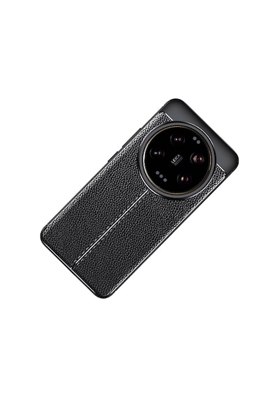Xiaomi Mi 14 Ultra Kılıf Deri Görünümlü Silikon Kamera Korumalı Üstün Koruma Pazarplus Siyah