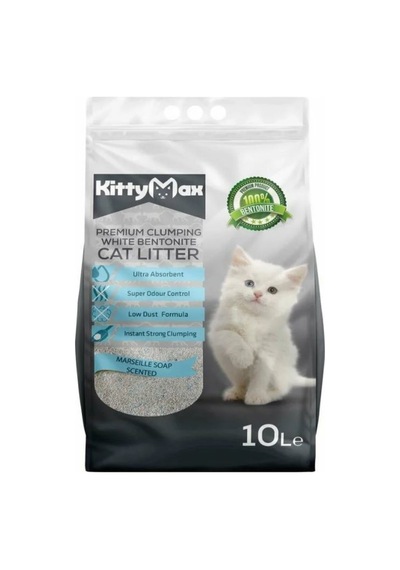 Kittymax Marsilya Sabun Kokulu İnce Topaklaşan Bentonit Kedi Kumu 10 L