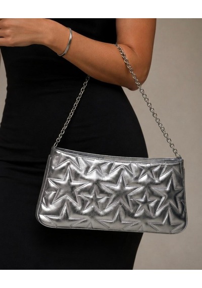 Yş Collection Yıldızlı Zincir Detaylı Kol Çanta Gümüş