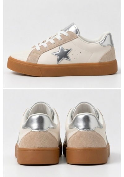 Çocuk Esnek Sneaker Gümüş/beyaz