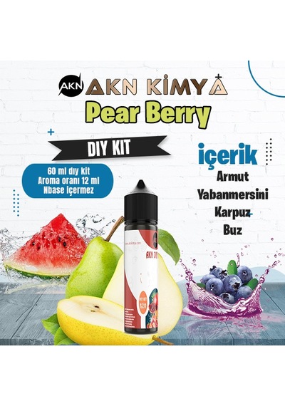 Pear Berry Dıy Kit Armut Yabanmersini Karpuz Buz Gıda Aroması %20 Oranda Aroma İçerir Hazır Değildir 60 Ml