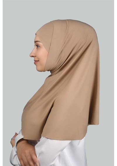 Altobeh İkili Set Pratik Eşarp Hazır Türban Ve Hijab Tesettür Bonesi Koyu Bej