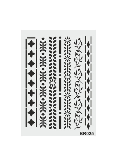 Kk Swords Stencil Tasarım Br025 - Dekoratif Duvar Ve Eşya Boyama Şablonları 21 X 30 Cm