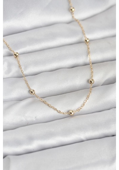 Cm 14k Renk Pirinç Top Zincirli 60 Cm Kadın Kolye Diğer