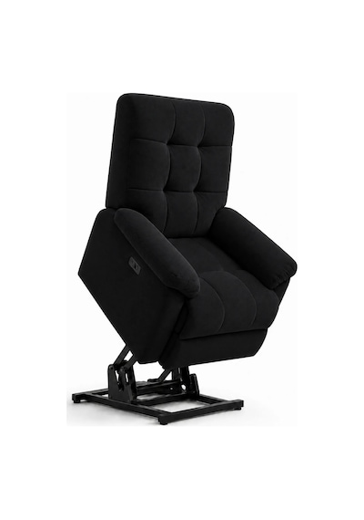 Smarto Relax Porto Liftli Çift Motorlu Elektrikli Ayağa Kalkma Destekli Polyester Hasta Ve Baba Tv Koltuğu Siyah