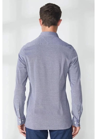 Tommy Hilfiger Regular Fit Düğmeli Yaka Mavi Erkek Gömlek Mavi