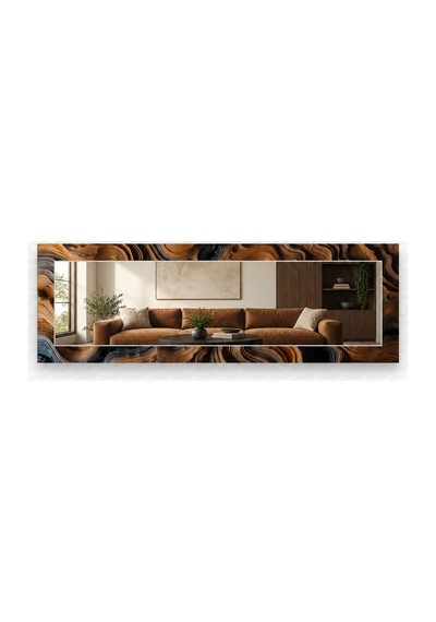 Zamanın Kanyonu Yatay Panoramik Aynalı Dekoratif Cam Tablo - 110 X 36 Cm