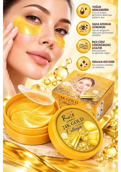 3b Trend Rose 24k Gold 60'lı Göz Altı Maskesi Aydınlık, Nemli Ve Pürüzsüz Göz Çevresi Görünümü