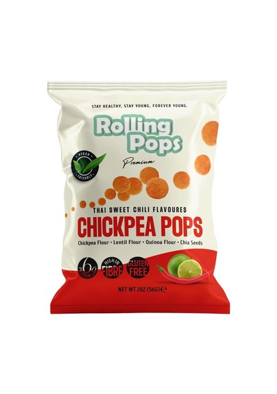 Rolling Pops Nohut Cipsi 56 G Thai Sos - Tay Tatlı Biber Aromalı Sağlıklı Atıştı 3'li Ekonomik Tarı