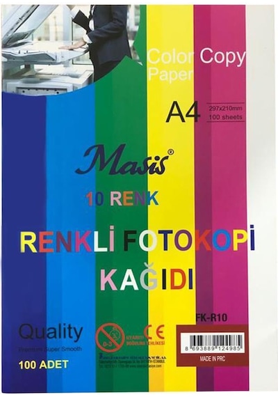 Masis 10 Renk Renkli Fotokopi Kağıdı