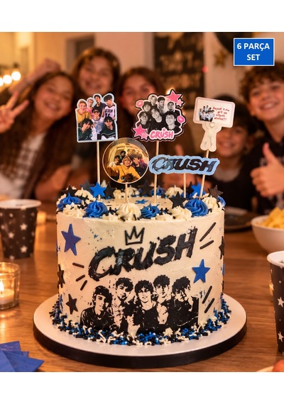 Schulzz Party Crush Müzik Grubu Pasta Süsü 6 Parça +3