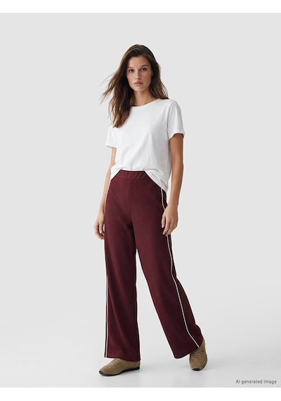 Lcw Modest Mürdüm Şeritli Soft Touch Kadın Eşofman Altı