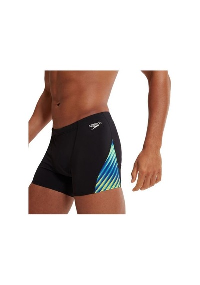 Speedo Allover Digi V-cut Aquashort Erkek Yüzücü Mayosu Siyah