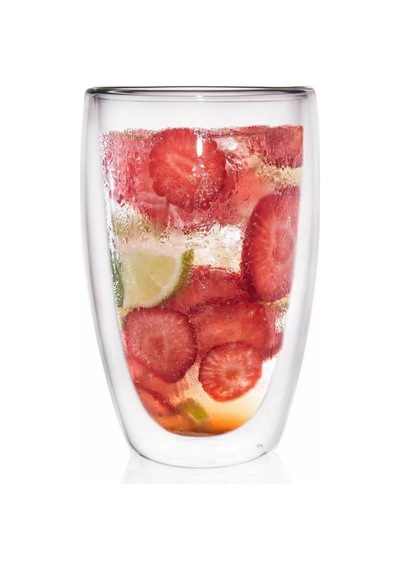 Çift Cidarlı Cam Kupa Ev Ofis Fincanı Isı Yalıtımlı Kulplu Cam Bardak 2 Adet 500 Ml Beyaz - Çok Renkli