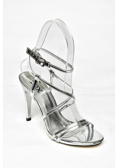 Fox Shoes S997066334 Gümüş Ayna İnce Topuklu Kadın Ayakkabı Gümüş