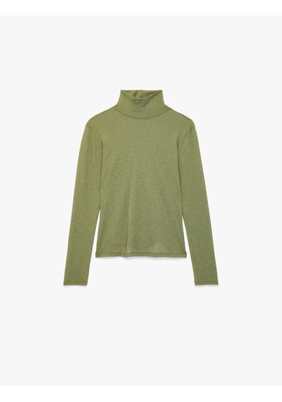 Koton Slim Fit Dik Yaka Uzun Kollu Tişört Ada Çayı 7wak50002uk Açık Yeşil