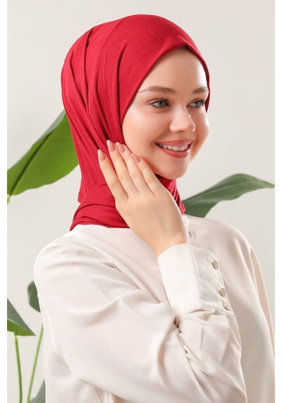 Melodi Scarf Tesettür Penye Şal Bordo Bordo