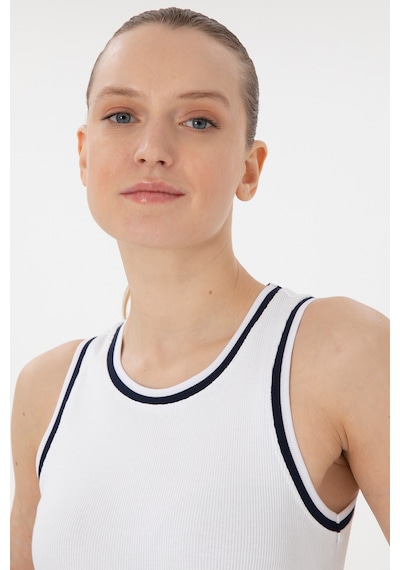 U.S. Polo Assn. Kadın Beyaz Kolsuz Bisiklet Yaka Tişört 50305857-VR013