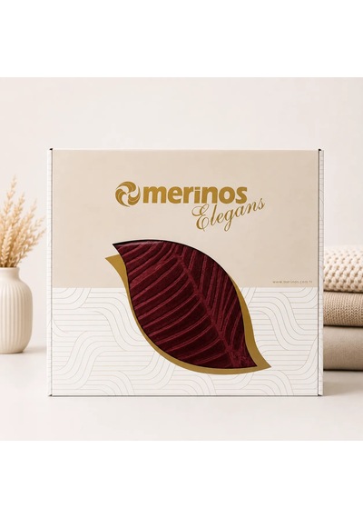 Merinos Elegans Çift Kişilik Battaniye Bordo