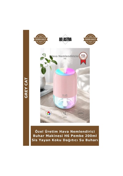 Özel Üretim Hava Nemlendirici Buhar Makinesi H6 Pembe 200ml Yayan Koku Dağıtıcı Su Buharı