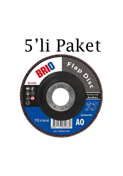 Brio Flap Disk 115xp60 Ao 5'li Paket
