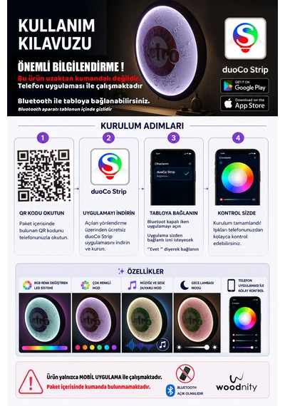 Kişiye Ve Mesleğe Özel Ay Tablo, Rgb Led Işıklı El Yapımı Duvar Dekorasyonu Ahşap 01