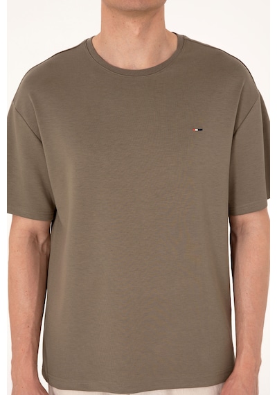 U.S. Polo Assn. Erkek Comfort Fit Bisiklet Yaka Vizon Tişört 50307322-VR052