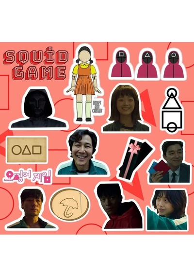Lexroo Squid Game Sticker Seti Laptop Notebook Telefon Etiket Çok Renkli